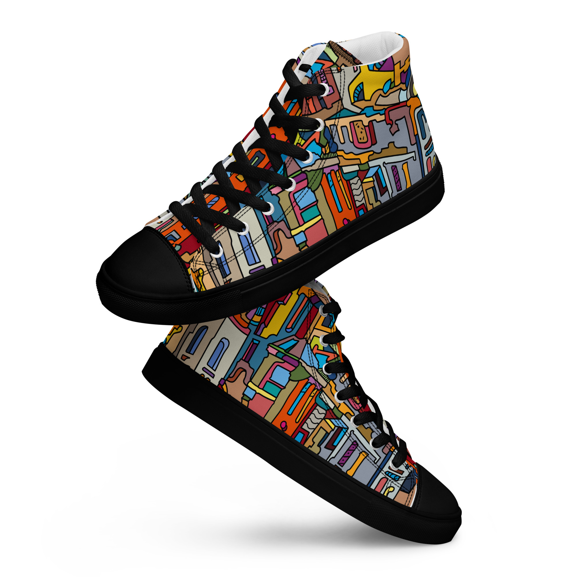 "Slanted" Women’s High-Top Canvas Shoes - Image 2