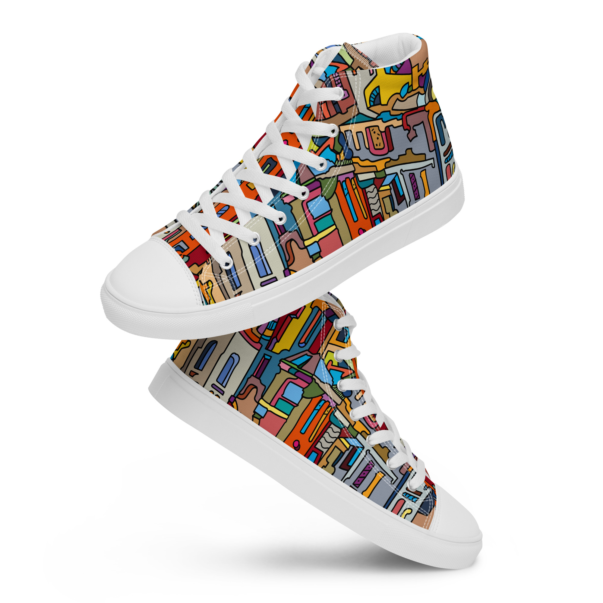 "Slanted" Women’s High-Top Canvas Shoes